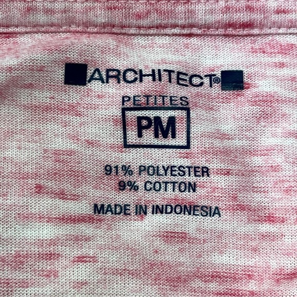 Architect T Shirt Women’s Petite Medium Pink Heathered Short Sleeve - Picture 3 of 6